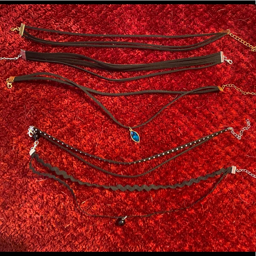 5 choker necklaces bundle